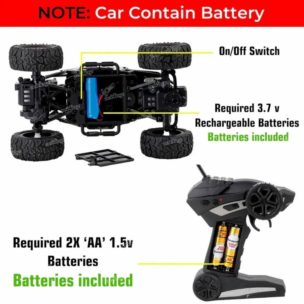 Remote Controlled Rock Crawler Monster Truck Toy Vehicle for Kids.